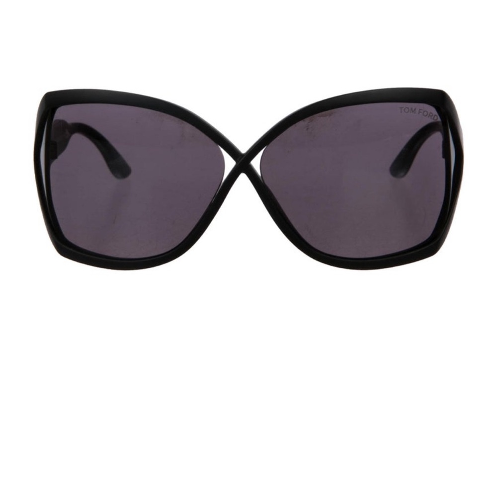 Tom Ford Black Oversized Sunglasses with Butterfly Design